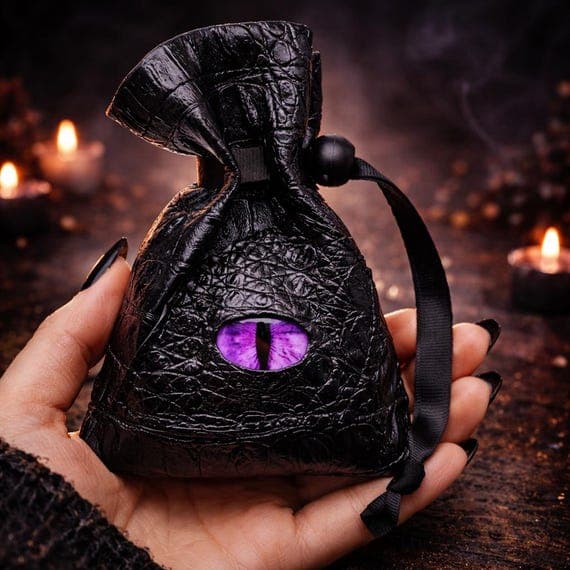 Dragon Eye Dice Bag, PU leather with dragon eye design